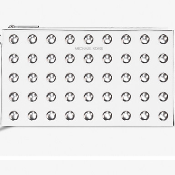 Michael Kors Studded Pebble Leather Wristlet ❤️NEW❤️ Choose white or black